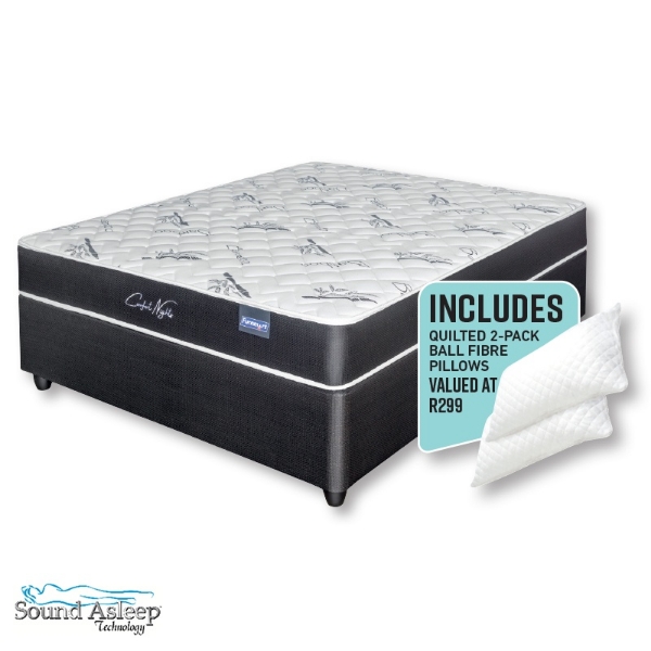 Picture of Sound Asleep Comfort Nights 152cm Firm B/Set + 2 Pillows