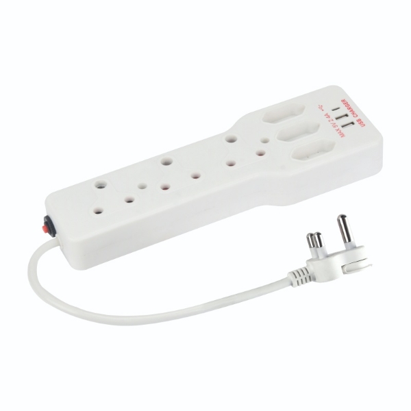 Picture of Electricmate 2.4AMP 6-Way Multiplug USB A & Type C EMP026