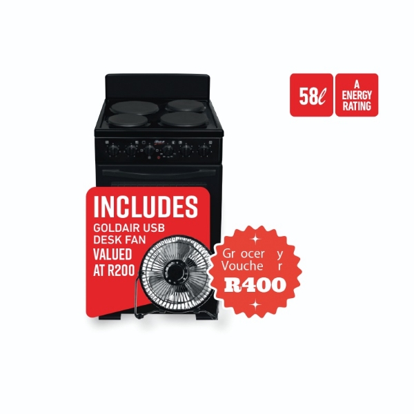 Picture of Univa Freestanding 58Lt 4 Plate Stove U405 1 BLK