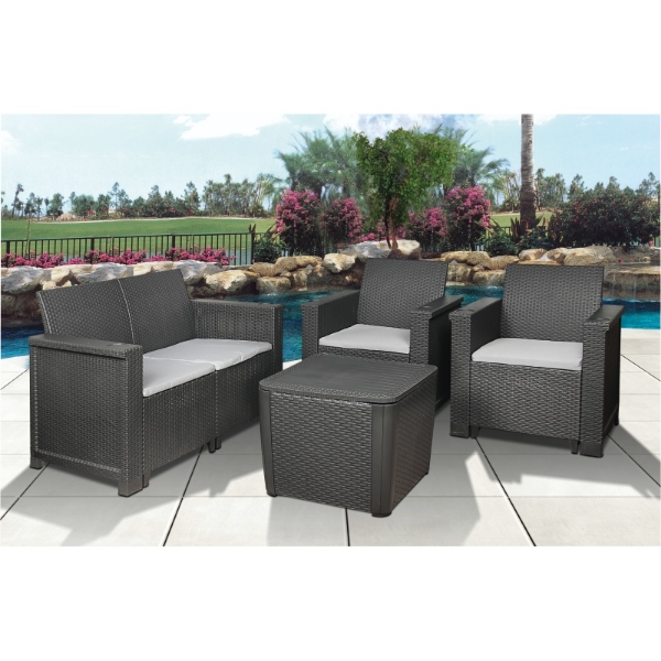 Picture of Contour Jabulani 4Pce Patio Set - Charcoal