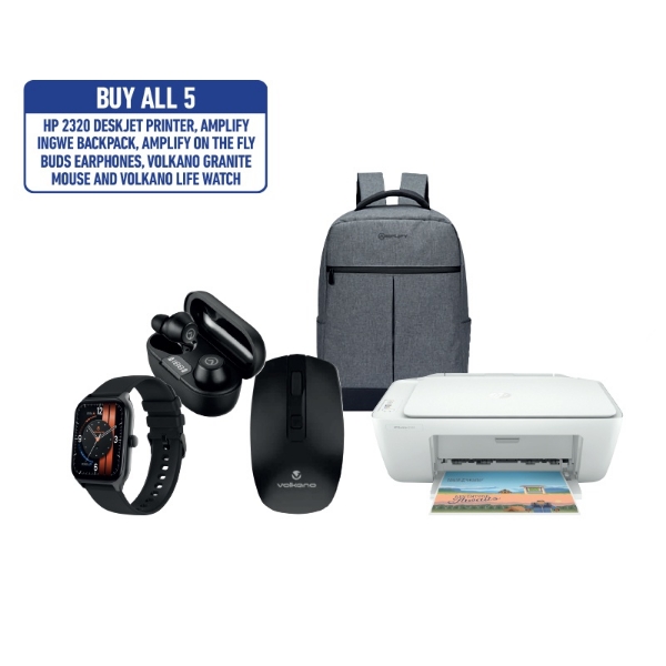 Picture of HP Printer + mouse +Buds + Backpack + Watch