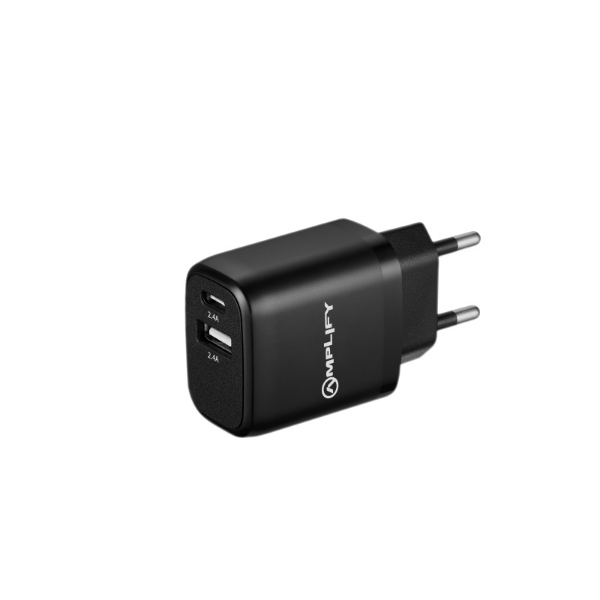 Picture of Amplify On the Fly Dual USB & Type-C Adaptor BK